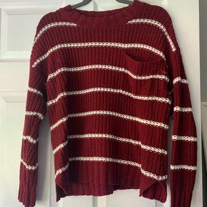 Dark red and white sweater